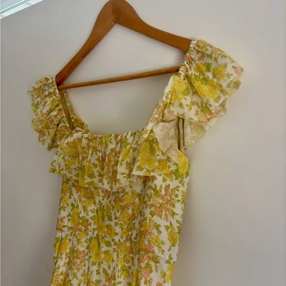 Zimmermann Goldie Floral Ruffle Midi Dress Size Small AUS 1 - Picture 4 of 5